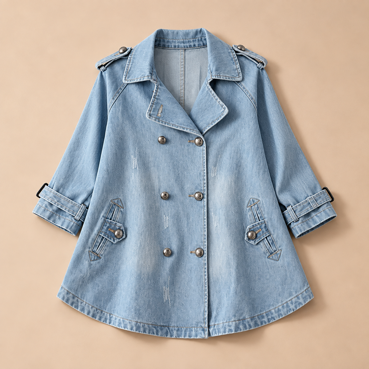 Denim Cape Coat