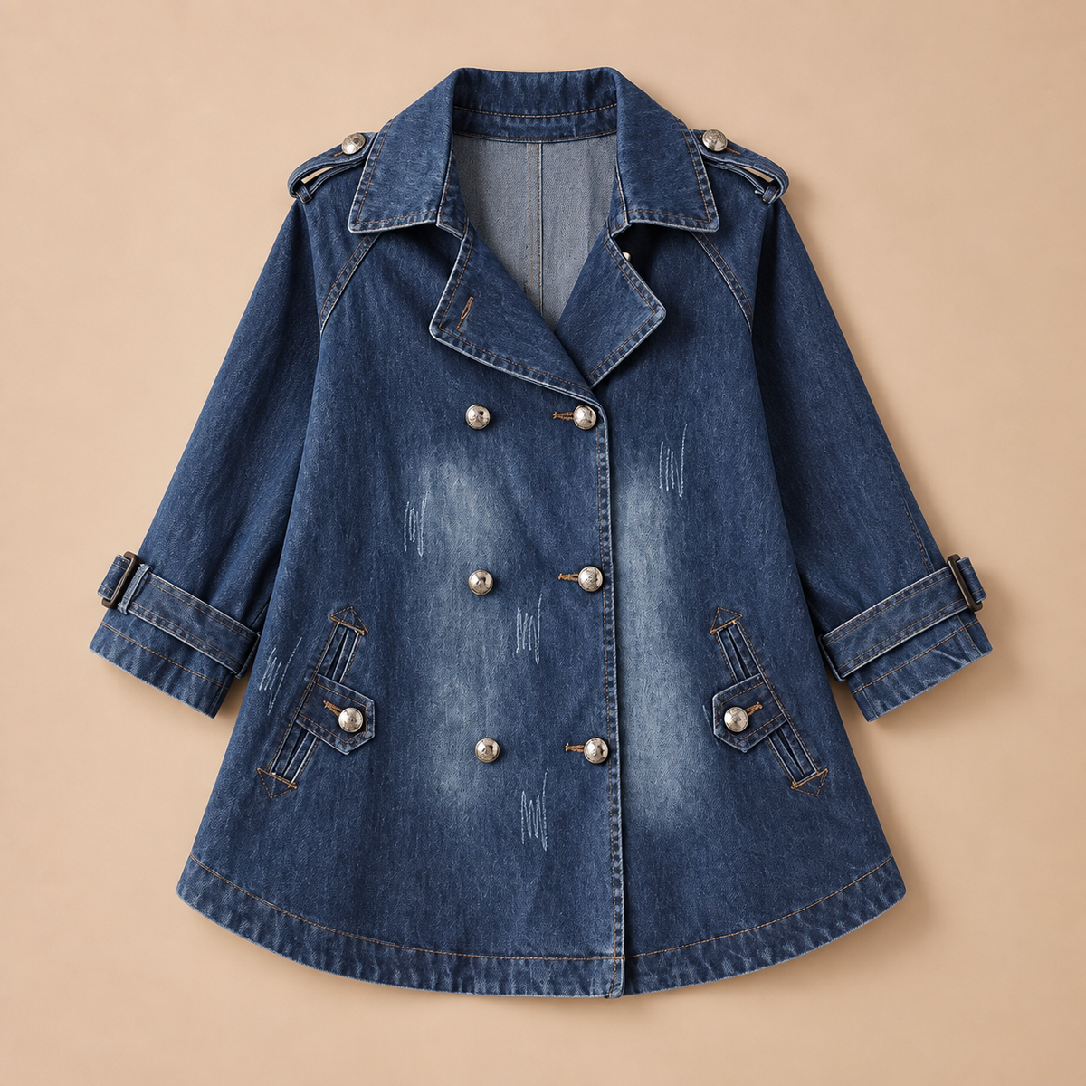 Denim Cape Coat