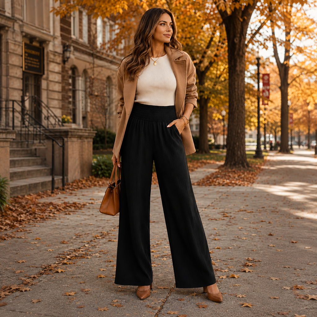 The Amalfi Smocked Wide-Leg Pant